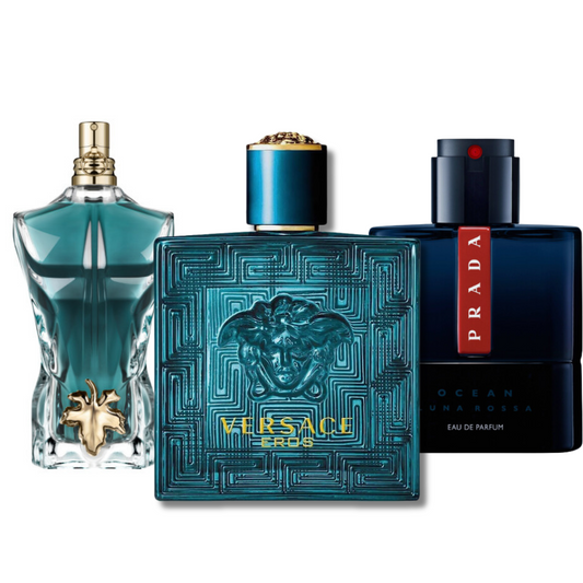 Set of 3: Prada Luna Rossa, Versace Eros &amp; Le Beau – 100ml